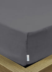Super Soft Queen Size Fitted Sheet 180x200+30 CM Ash Grey with Deep Pockets - Cotton Home