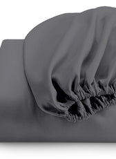 Super Soft Queen Size Fitted Sheet 180x200+30 CM Ash Grey with Deep Pockets - Cotton Home