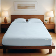 3 Piece Fitted Sheet Set Super Soft Sky Blue Single Size 90x200+30cm with 2 Pillow Case
