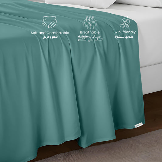Flat Sheet Super Soft King 220x240cm-Teal