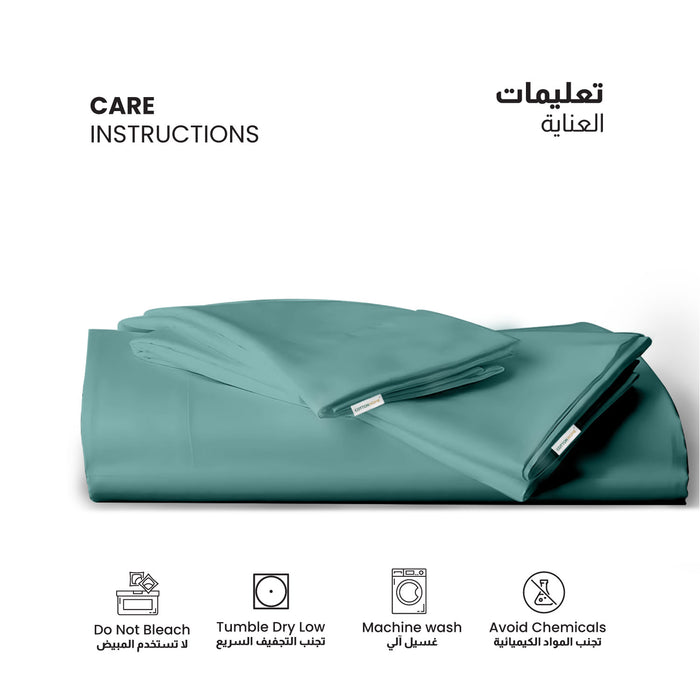 3 Piece Flat Sheet Set Super Soft Teal Queen Size 200x220 with 2 Pillow Case