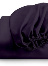 Super Soft Single Fitted Sheet 90x200+20 CM Violet with Deep Pockets - Cotton Home