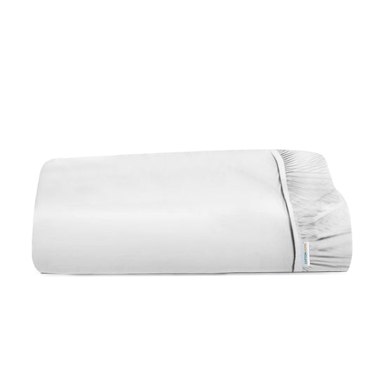 Super Soft Single Fitted sheet 90x200+20cm White With Deep Pockets - Cotton Home