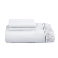 3 Piece Fitted Sheet Set Super Soft White Single Size 90x200+20cm with 2 Pillow Case