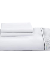 3 Piece Fitted Sheet Set Super Soft White Super King Size 200x200+30cm with 2 Pillow Case - Cotton Home