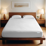 3 Piece Fitted Sheet Set Super Soft White Super King Size 200x200+30cm with 2 Pillow Case