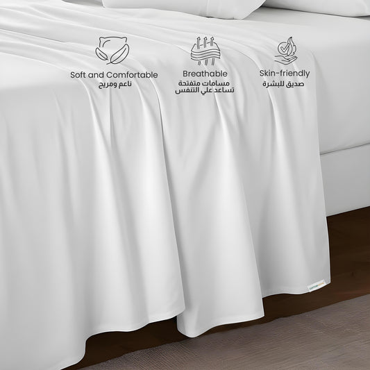 Flat Sheet Soft Single 160x220cm-White
