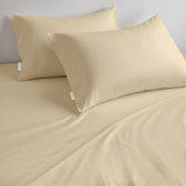 100% Cotton Fitted Sheet 160X200+30CM - Cotton Home - Sateen Beige