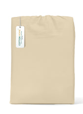 Egyptian Cotton Queen Size Beige Fitted Sheet 180X200+30CM with Pillow Case - Cotton Home