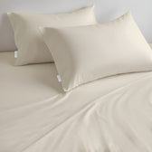 100% Cotton Fitted Sheet 160X200+30CM - Cotton Home - Sateen Cream