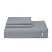 100% Cotton Fitted Sheet 200X200+30CM - Cotton Home - Sateen Silver