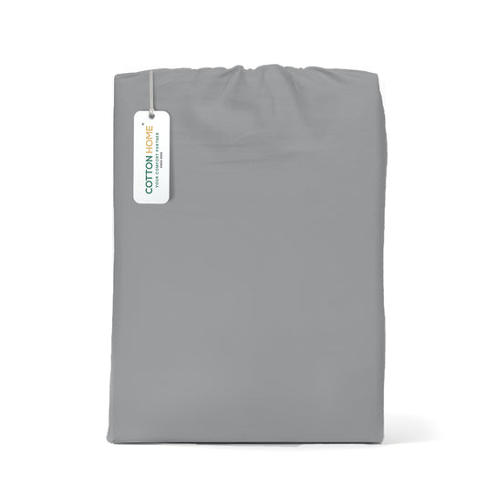 Egyptian Cotton King Size Silver Fitted Sheet 200X200+30CM with Pillow Case - Cotton Home