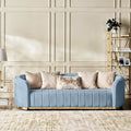 Fiona 3 Seater Velvet  Sofa - Metallic Blue - L247cm x W94cm x H81cm