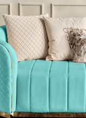 Fiona 3 Seater Velvet  Sofa - Sky Blue - L247cm x W94cm x H81cm - Cotton Home