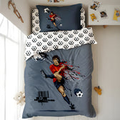 Kids Duvet Cover Set 3 Pcs - Football Print | 135x220cm | Microfiber | Cotton Home