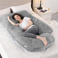 Serenity Velvet Pregnancy Pillow G-Shape Full Body Pillow  With Removable Cover Grey