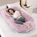 Serenity Velvet Pregnancy Pillow G-Shape Full Body Pillow  With Removable Cover Pink