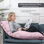 Serenity Velvet Pregnancy Pillow G-Shape Full Body Pillow  With Removable Cover Pink