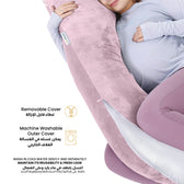 Serenity Velvet Pregnancy Pillow G-Shape Full Body Pillow  With Removable Cover Pink