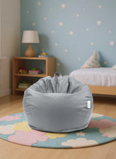 Kids Bean Bag Chair Premium PU Leather 50x80x80cm - Grey