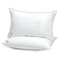 Pack of 2 Premium Bamboo Silk Pillow 50x75cm - White with Mint Cord