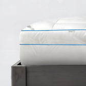 Gel Mattress Topper 8cm Thickness - 90x200cm White with Blue Cord