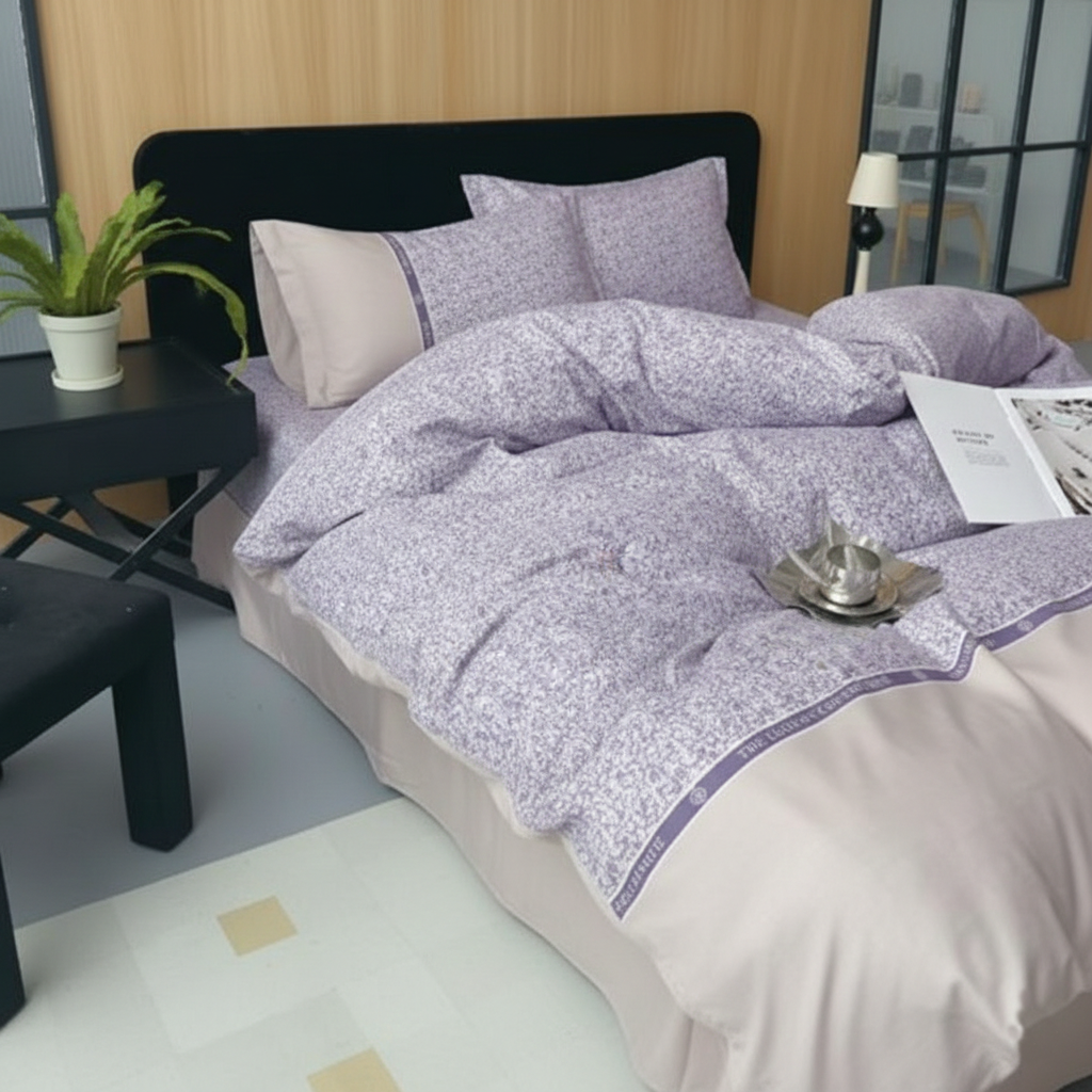 6 Pieces Duvet Cover Set –  220x240cm – Elegant Floral Bedding 01