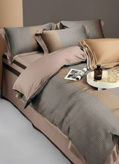 6 Pieces Duvet Cover Set –  220x240cm – Elegant goldenBedding