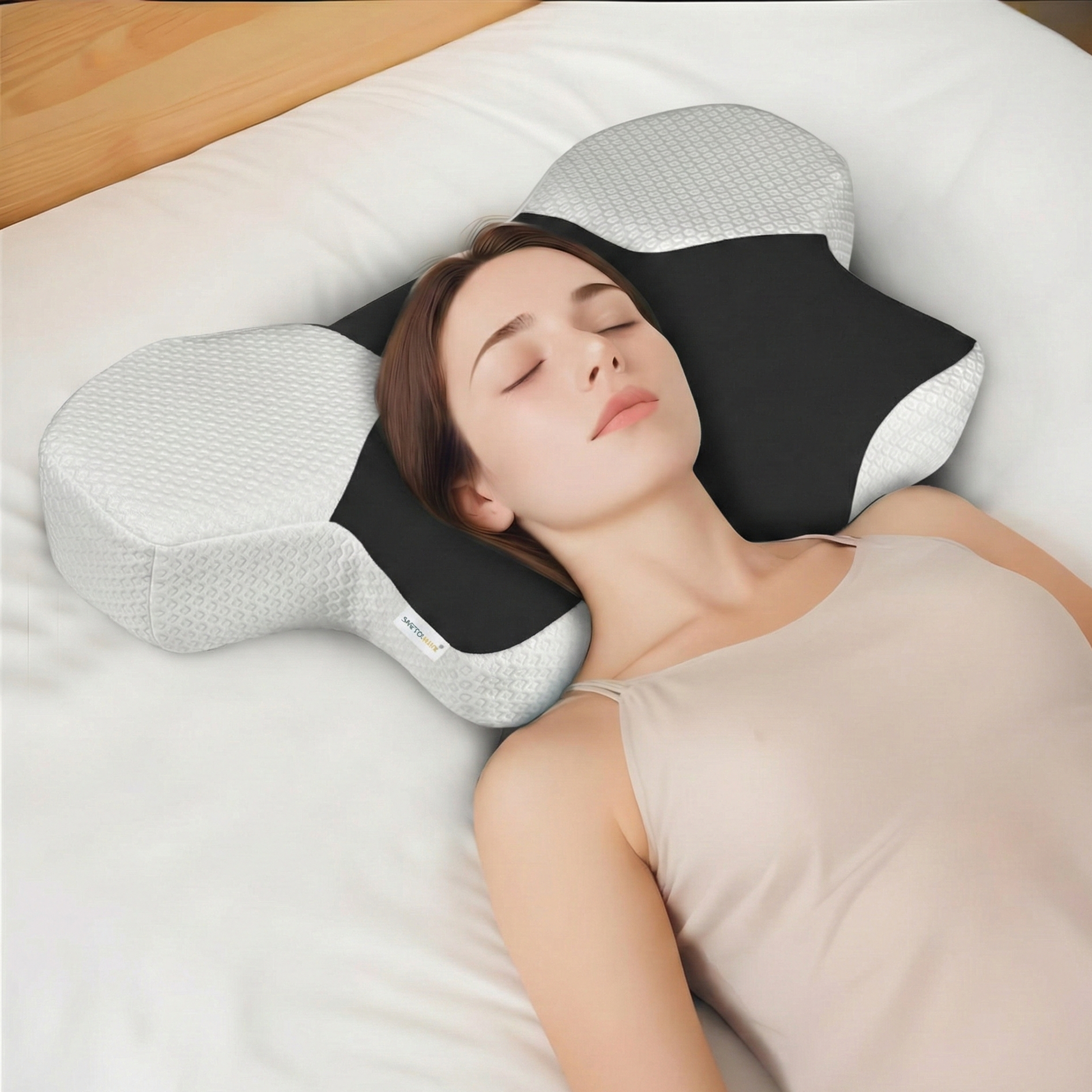 Cervical Memory Foam Contour Pillow with Ergonomic Support 60x45x40cm