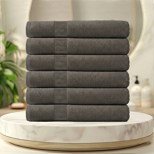 Cotton Bath Sheet 90x180CM 6 Piece Set-Soft Feel, Quick Dry, Highly Absorbent Durable Towels