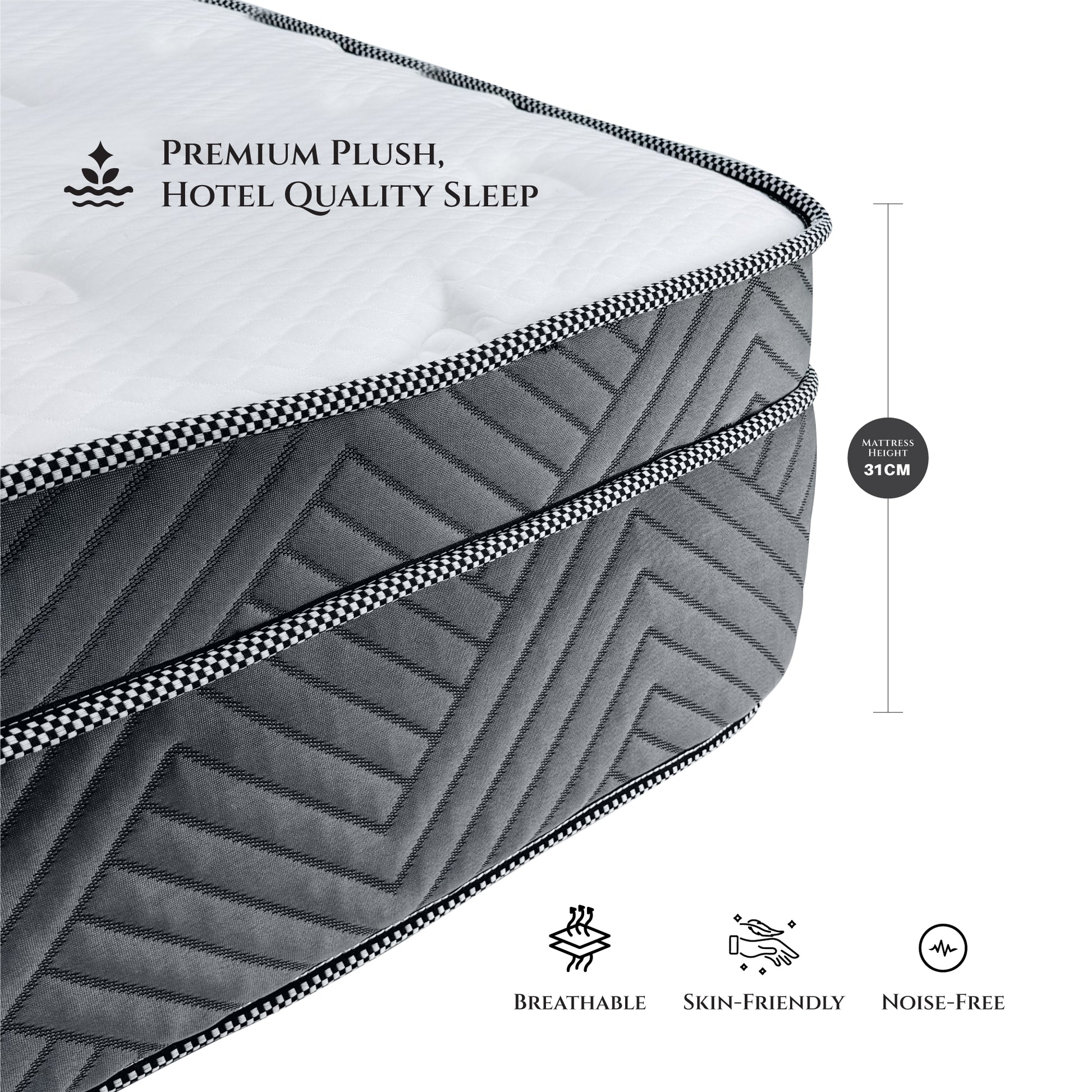 Cotton Home Glacier Memory Foam Pocket Spring Mattress King
