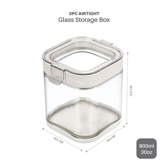 Sealed Airtight Glass Storage Container Set – 3pcs