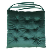 Velvet Slip Free Tufted  Chair Cushion Green 40x40cm - Pack of 2