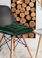 Velvet Slip Free Tufted  Chair Cushion Green 40x40cm - Cotton Home