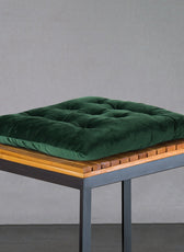 Velvet Slip Free Tufted  Chair Cushion Green 40x40cm - Pack of 2 - Cotton Home