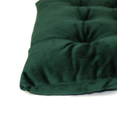 Velvet Slip Free Tufted  Chair Cushion Green 40x40cm - Pack of 2