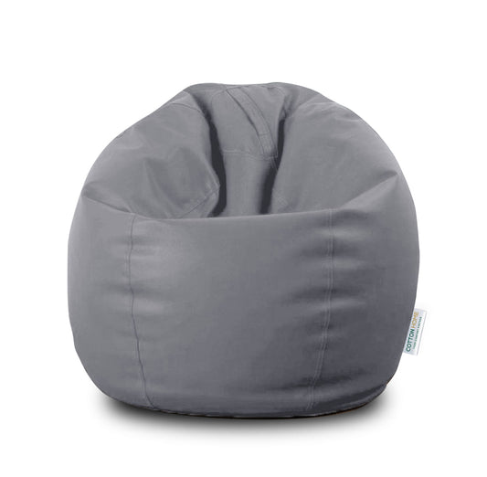Kids Bean Bag Grey Small Size Indoor Outdoor Furniture Sofa Zipper Closure Couch PU Leather Polystyrene Beads Filling Chair Comfy Washable Durable Room Organizer for kids 50x80x80cm - Cotton Home