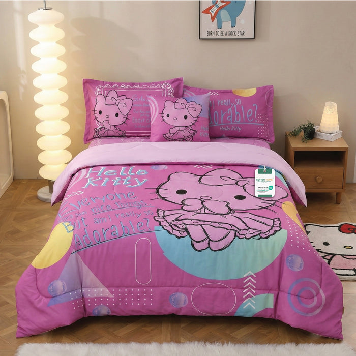 Hello Kitty Kids Bedding Set – 5 Piece Comforter Set