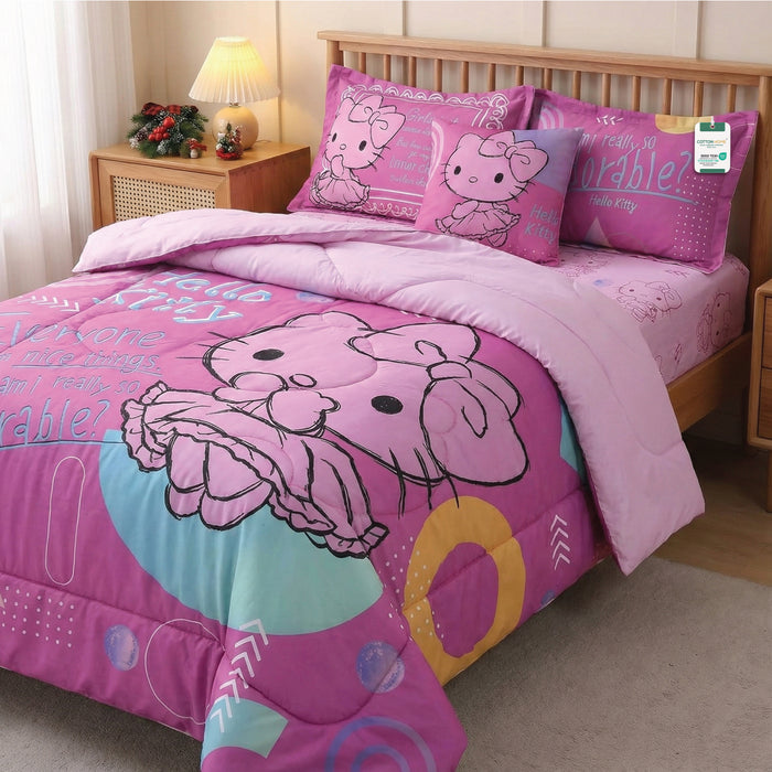 Hello Kitty Kids Bedding Set – 5 Piece Comforter Set