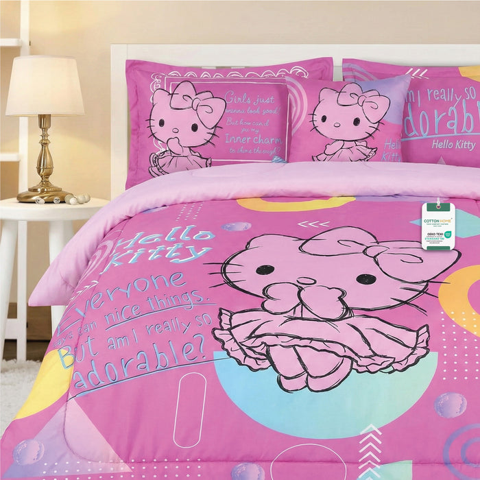 Hello Kitty Kids Bedding Set – 5 Piece Comforter Set