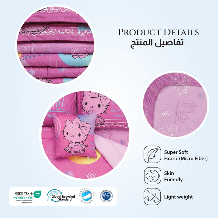 Hello Kitty Kids Bedding Set – 5 Piece Comforter Set