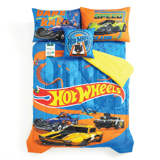 Hot Wheels Kids Bedding Set – 5 Piece Comforter Set