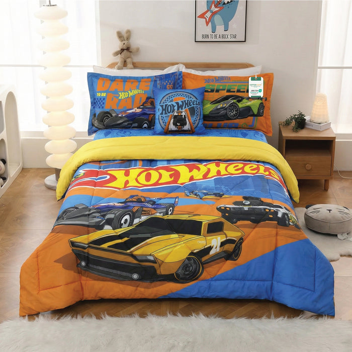 Hot Wheels Kids Bedding Set – 5 Piece Comforter Set