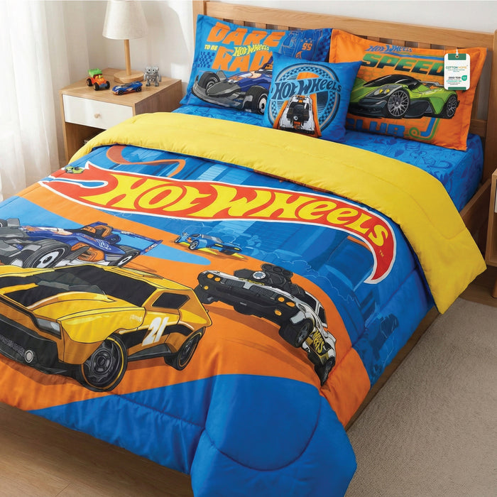 Hot Wheels Kids Bedding Set – 5 Piece Comforter Set