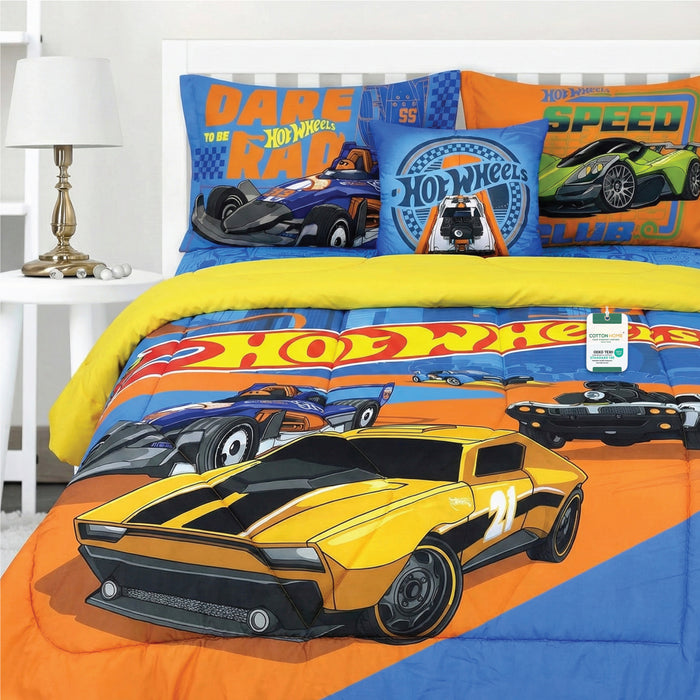 Hot Wheels Kids Bedding Set – 5 Piece Comforter Set