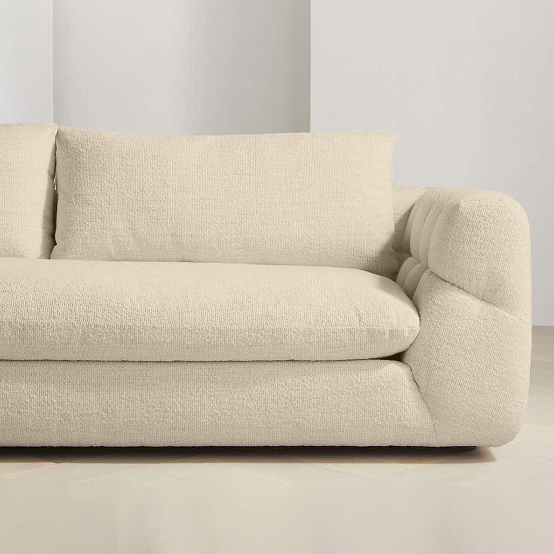 Italian Pearl Design 2-Seater Sofa – Elegant Pearl Fabric Upholstery, Premium Comfort & Style