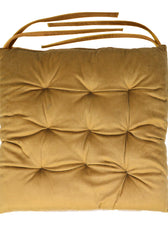 Velvet Slip Free Tufted  Chair Cushion Khaki 40x40cm - Cotton Home