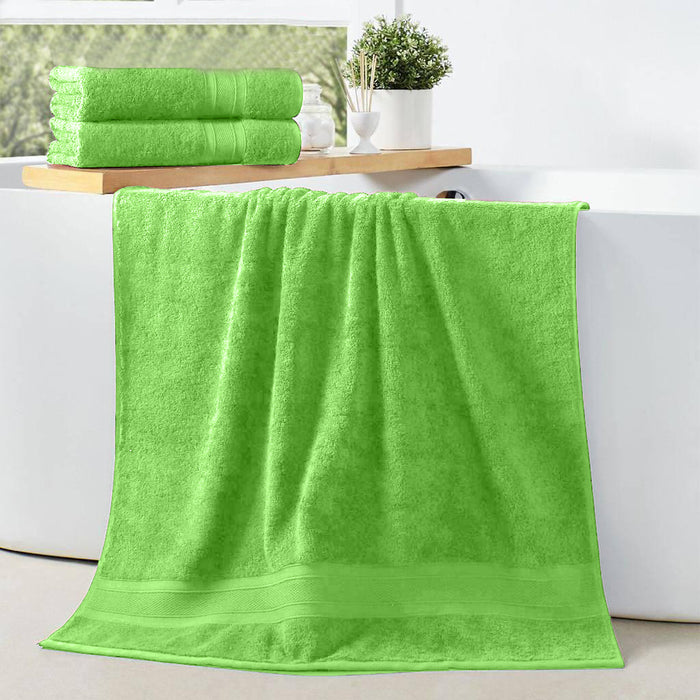 Cotton Bath Towel 70x140 CM 2 Piece Set, kiwi Green