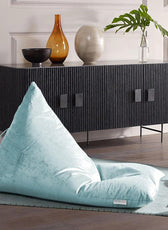 Adult Velvet Sky Blue Lazy Bean Bag Chair - Cotton Home