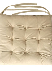 Velvet Slip Free Tufted  Chair Cushion Light Beige 40x40cm - Pack of 4 - Cotton Home